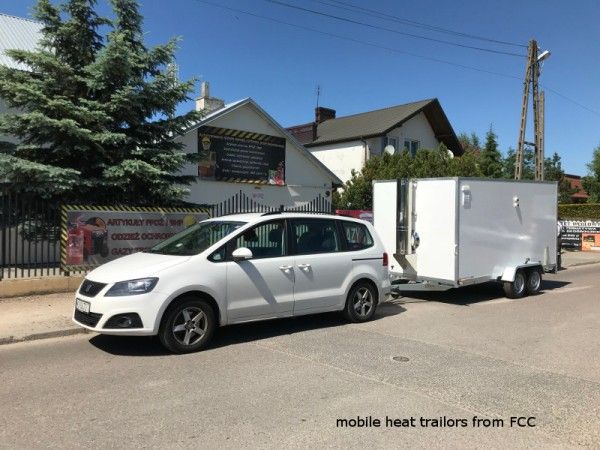 Mobile heat trailers for emergency heating