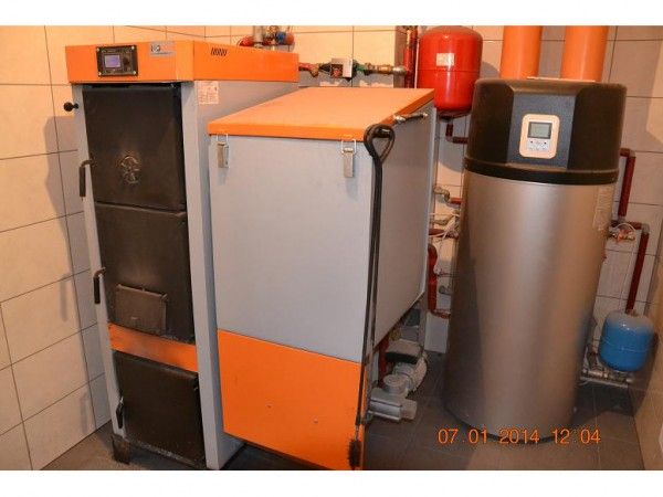 Combined boiler room with heat pump